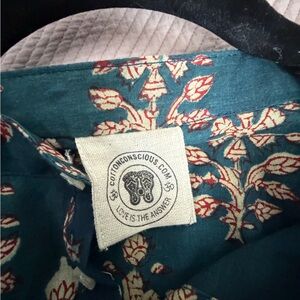 Women's Floral Maxi Dress - Teal and Red